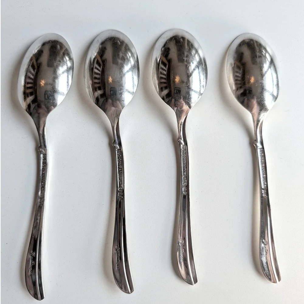 4 Old‎ Company Plate Radiance Silverplate Teaspoons International Silver IS Set